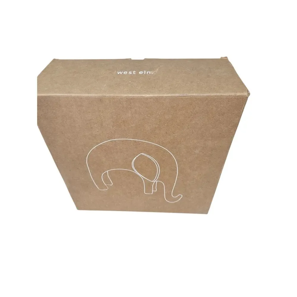 NEW West Elm Elephant Christmas Stocking Holder Silver Modern Minimalist Heavy
